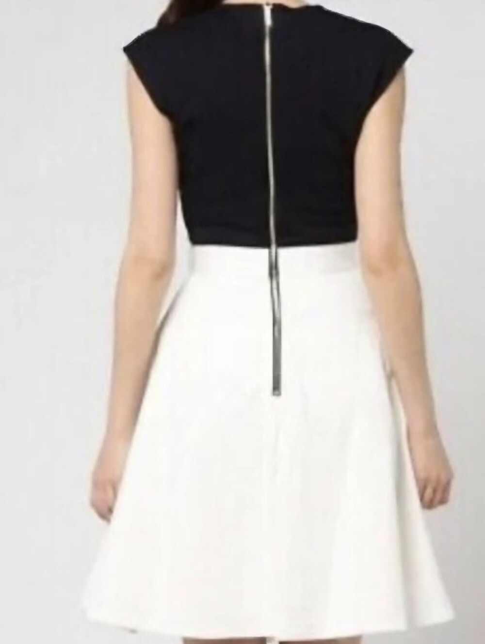 Ted Baker London Canniey Two-Tone Fit & Flare Bow Waist Dress Navy White 2/US 6 - Picture 5 of 16